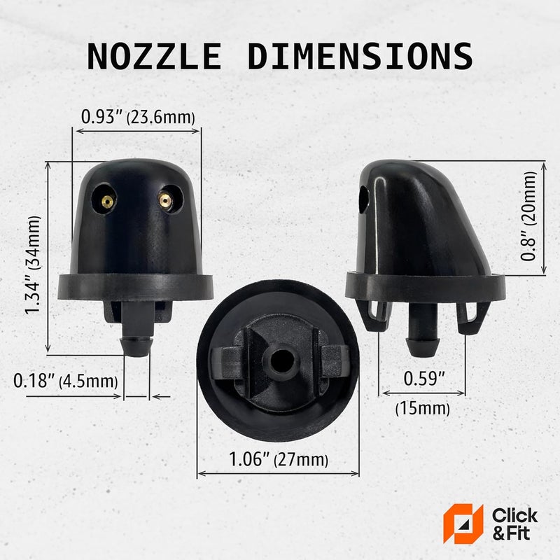 Click&Fit فوهة رشاش غسالة الزجاج الخلفي Click&Fit لسيارات نيسان إكستيرا وباثفايندر - Image 4