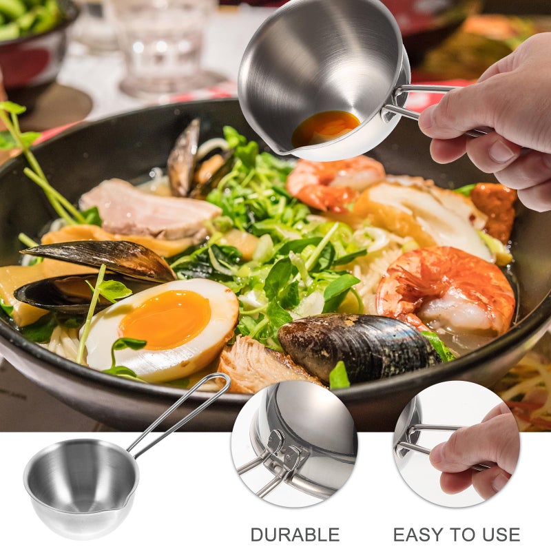 304 Stainless Steel Mini Saucepan 150ml With Measurement Scale For Kitchen Stovetop Cooking - Image 5