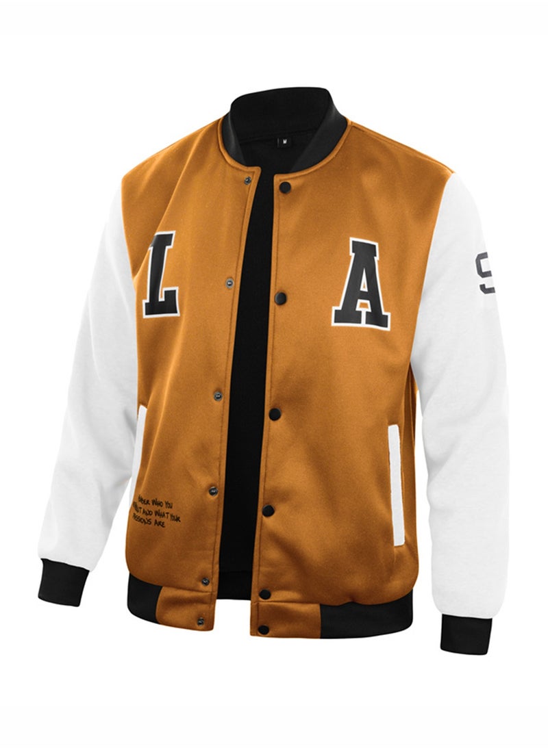 Generic - Men Lightweight LA Letter Print Knitted Jacket - Image 1