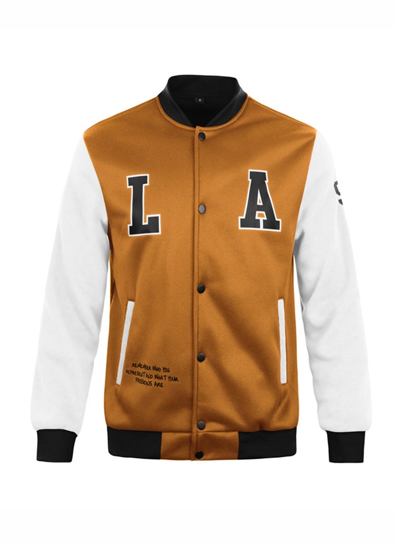 Generic - Men Lightweight LA Letter Print Knitted Jacket - Image 1