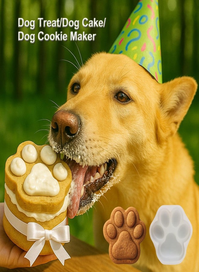 SIUPER 4IN Big Paw Shape Dog Cat Treat Molds 2 Pack, DIY Flavors for Puppy. Food Safe Silicone for Oven. Large Ice Cube Molds for Pet Chew, Cooling, Pets Birthday Cake Baking. Fun Gifts for Dog Lover - Image 3