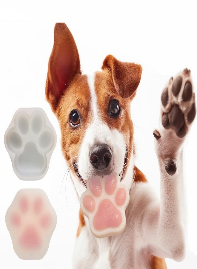 SIUPER 4IN Big Paw Shape Dog Cat Treat Molds 2 Pack, DIY Flavors for Puppy. Food Safe Silicone for Oven. Large Ice Cube Molds for Pet Chew, Cooling, Pets Birthday Cake Baking. Fun Gifts for Dog Lover - Image 1