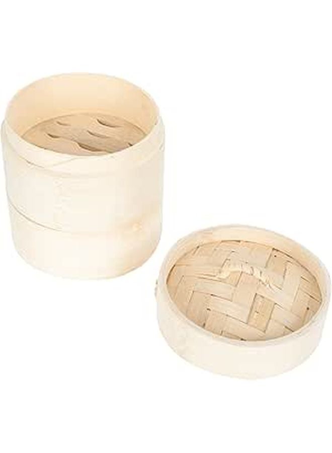 Small 10cm Bamboo Steamer Basket With Lid For Dumplings Dim Sum Vegetables Kitchen Cooking - Image 1