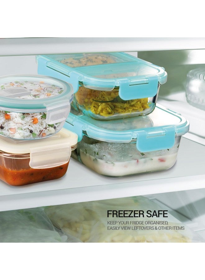 TREO تريو من ميلتون حاوية مقسمة مستطيلة كليب فريش، آمنة للاستخدام في الميكروويف، صندوق غداء من زجاج البوروسيليكات العالي للاستخدام في المكتب - علبة تيفين محكمة الإغلاق، 100% مقاومة للتسرب، 600 مل، قطعة واحدة - Image 5