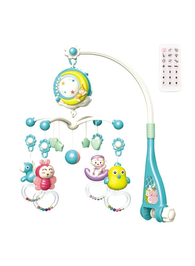 Bluejw Musical Crib Mobile Hanging Rattles and Remote Control Music Box with Music Night Lights for Boy Girl  Musical Crib Mobile - Image 1