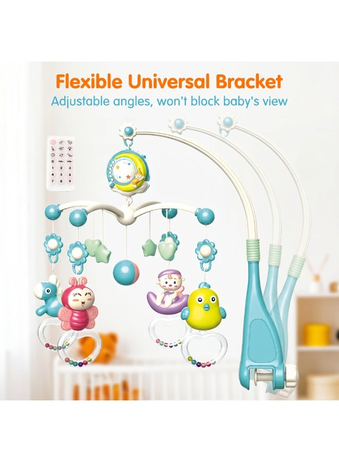 Bluejw Musical Crib Mobile Hanging Rattles and Remote Control Music Box with Music Night Lights for Boy Girl  Musical Crib Mobile - Image 2