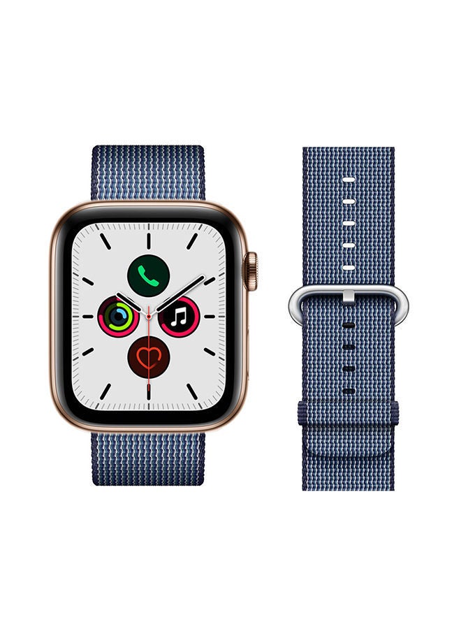NIBEMINENT Round Buckle Nylon Replacement Band For Apple Watch Series 5/4/3/2/1 Midnight Blue - Image 2
