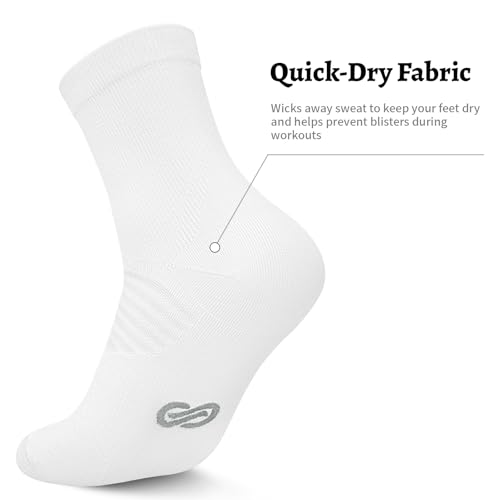 PAPLUS Compression Running Ankle Socks for Men and Women (6 Pairs), Quarter Athletic Socks for Running, Cycling, Golf, Work - Image 5