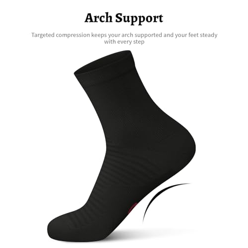 PAPLUS Compression Running Ankle Socks for Men and Women (6 Pairs), Quarter Athletic Socks for Running, Cycling, Golf, Work - Image 4