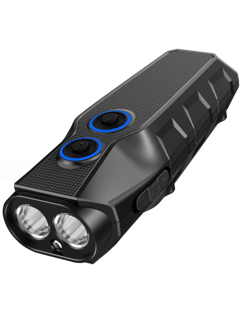 Excefore - Dog Barking Control Devices, Dual Sensor Ultrasonic Dog Barking Deterrent 3 Frequency Dog Trainer Anti Barking Device With LED Flashlight, 16.4 Ft Range Safe For Human And Dog, Rechargeable, Black - Image 1
