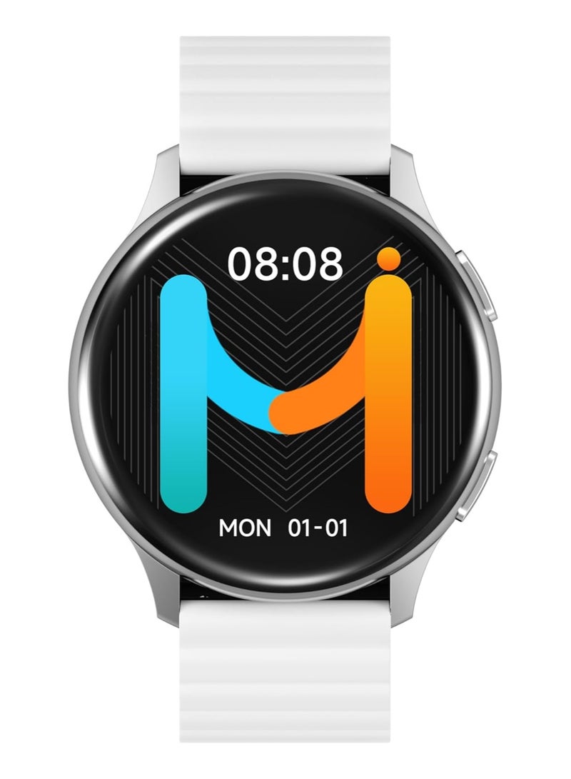 Imiki HOLO PRO KW66 Smartwatch for Men & Women – 1.43" AMOLED Full Touch Display, Bluetooth Fitness Tracker with Heart Rate & SpO2 Monitor, Magnetic Strap, Compatible with Android & iOS Silver - Grey & Black  - Image 1