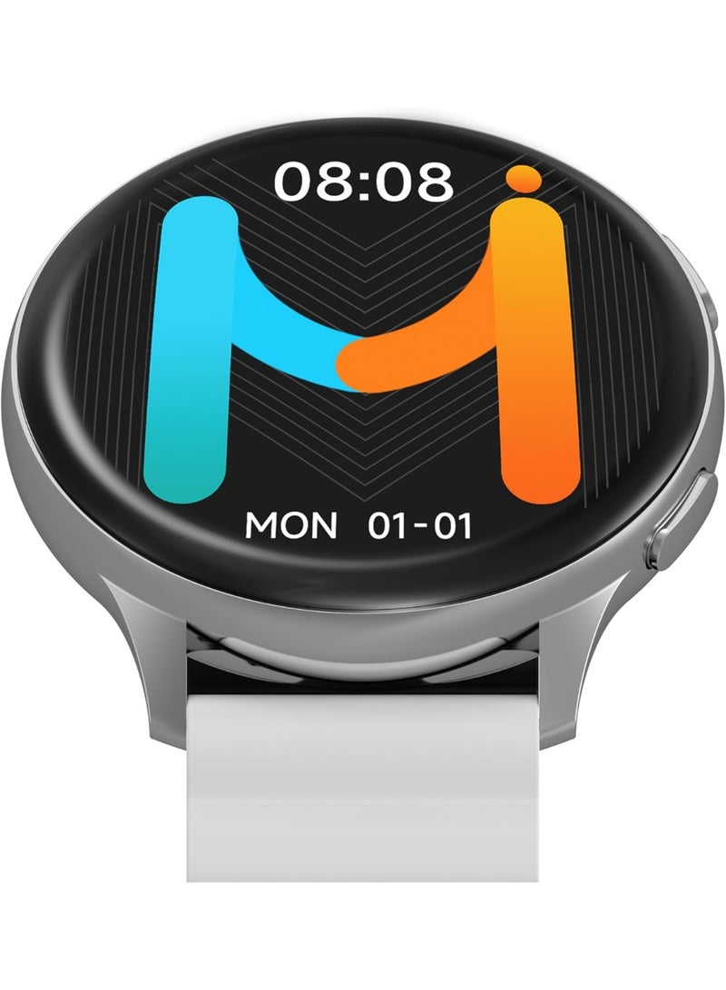Imiki HOLO PRO KW66 Smartwatch for Men & Women – 1.43" AMOLED Full Touch Display, Bluetooth Fitness Tracker with Heart Rate & SpO2 Monitor, Magnetic Strap, Compatible with Android & iOS Silver - Grey & Black  - Image 4