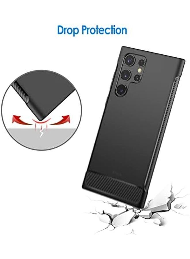 جي تيك جراب رفيع لهاتف Samsung Galaxy S22 Ultra 5G مقاس 6.8 بوصة مع غطاء هاتف رفيع ممتص للصدمات وتصميم من ألياف الكربون باللون الأسود - Image 5