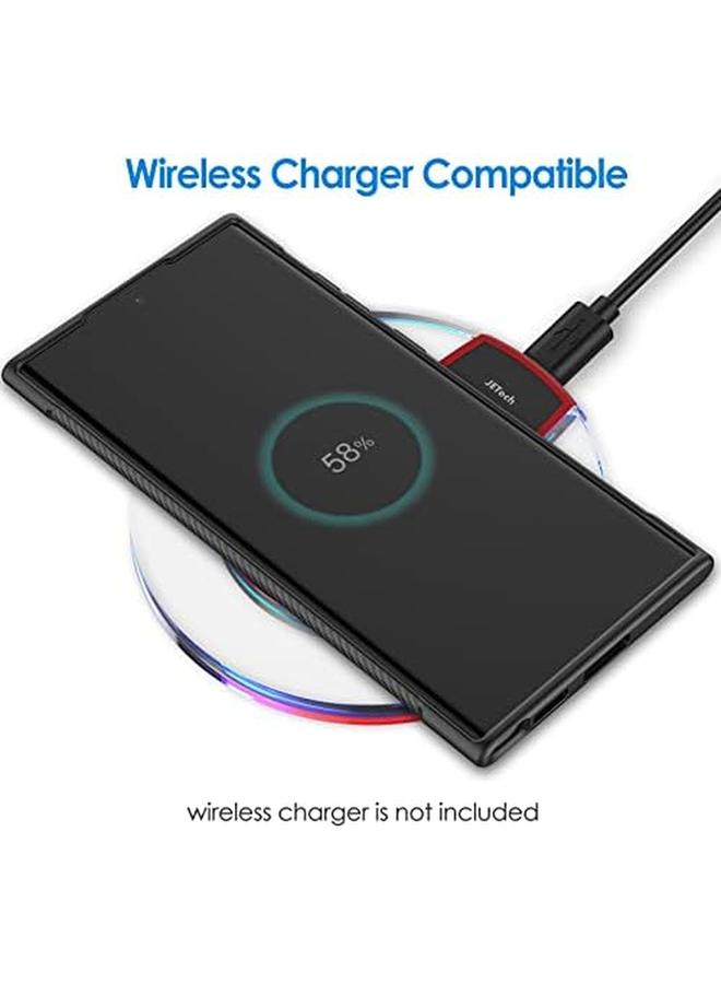 جي تيك جراب رفيع لهاتف Samsung Galaxy S22 Ultra 5G مقاس 6.8 بوصة مع غطاء هاتف رفيع ممتص للصدمات وتصميم من ألياف الكربون باللون الأسود - Image 3