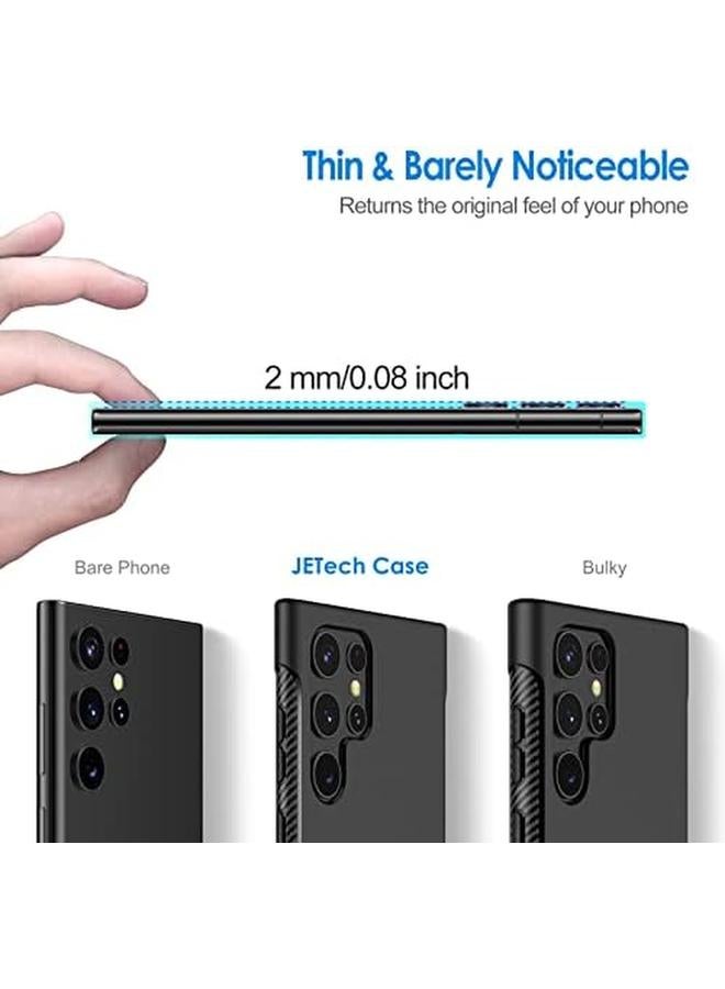 جي تيك جراب رفيع لهاتف Samsung Galaxy S22 Ultra 5G مقاس 6.8 بوصة مع غطاء هاتف رفيع ممتص للصدمات وتصميم من ألياف الكربون باللون الأسود - Image 2