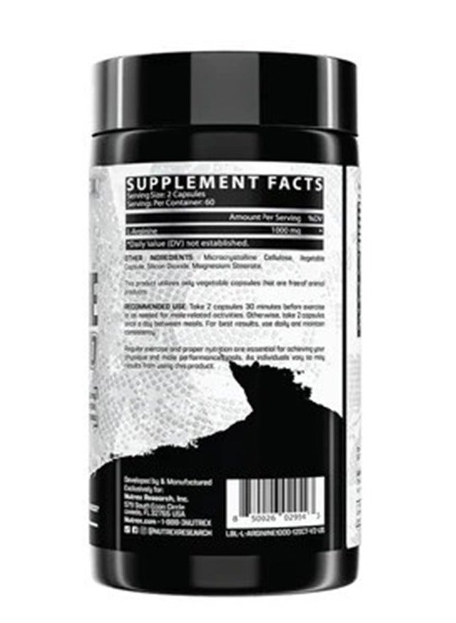 نورتكس ريسيرش كبسولات إل-أرجينين 1000 120 كبسولة - Image 3