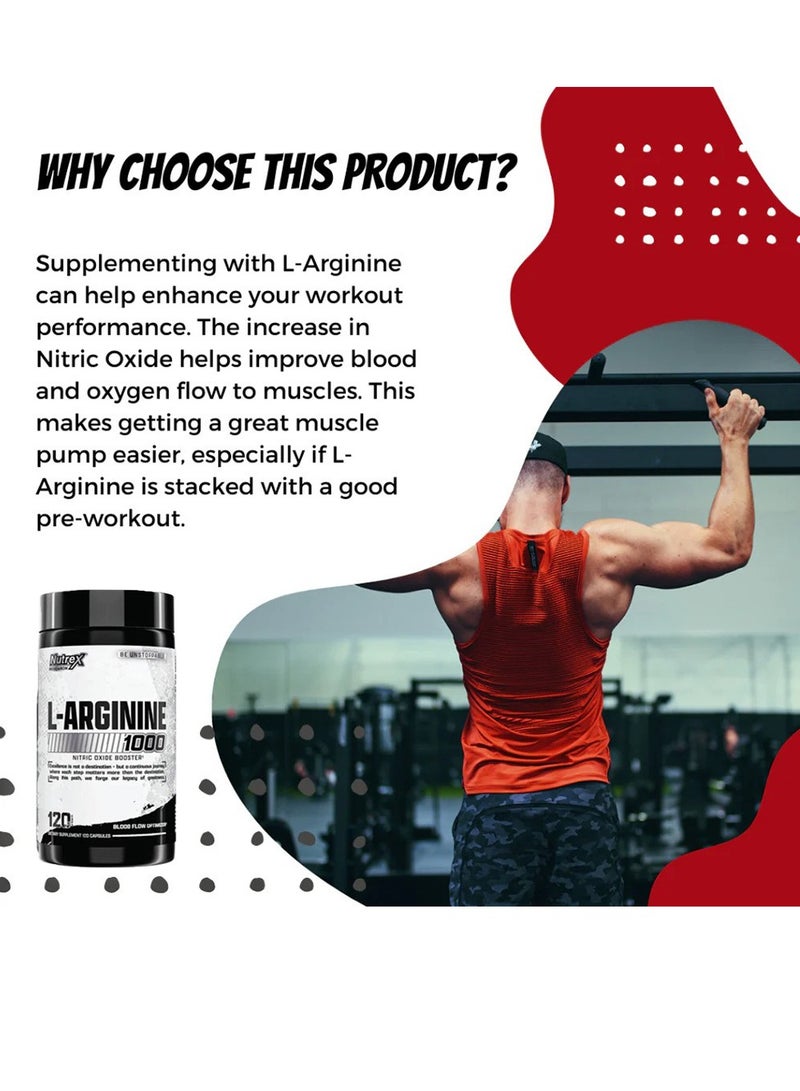 نورتكس ريسيرش كبسولات إل-أرجينين 1000 120 كبسولة - Image 4