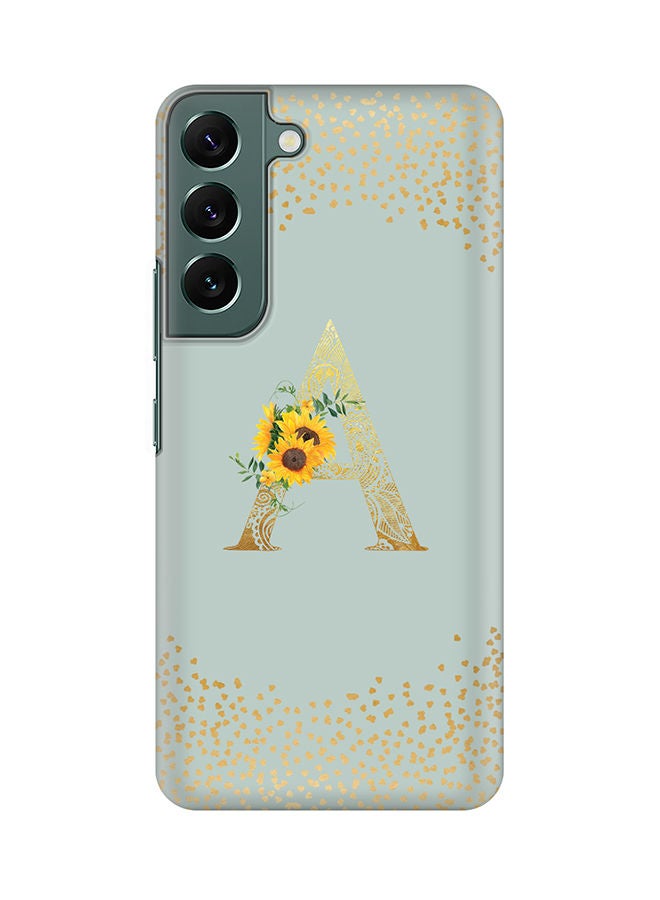 Stylizedd Monogram Slim Cover for Samsung Galaxy S22+ 5G Case Custom Initials Letter Floral Pattern Snap Series Mobile Cover Matte Alphabet  - A (Light Green) - Image 1