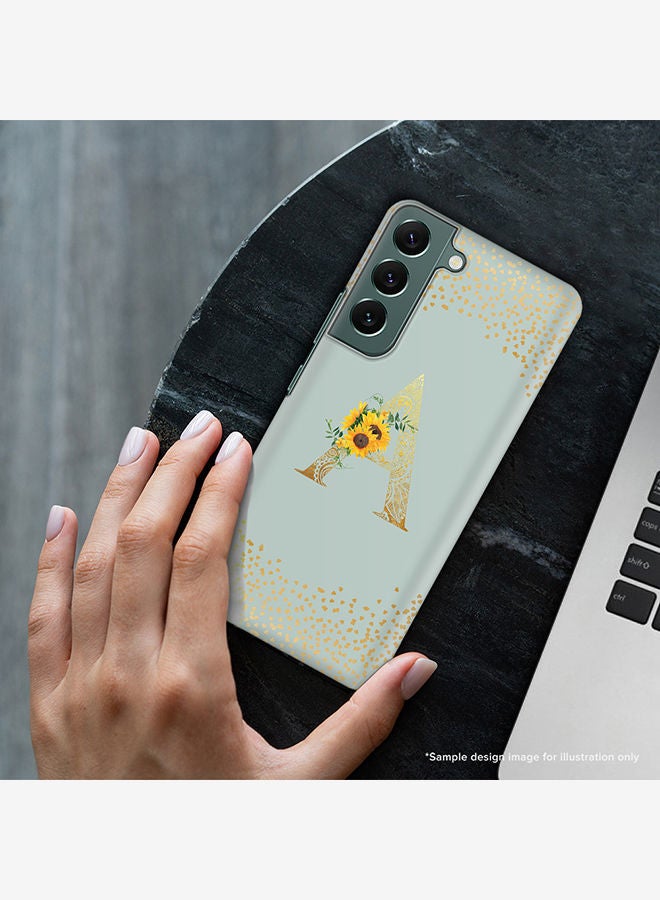 Stylizedd Monogram Slim Cover for Samsung Galaxy S22+ 5G Case Custom Initials Letter Floral Pattern Snap Series Mobile Cover Matte Alphabet  - A (Light Green) - Image 2
