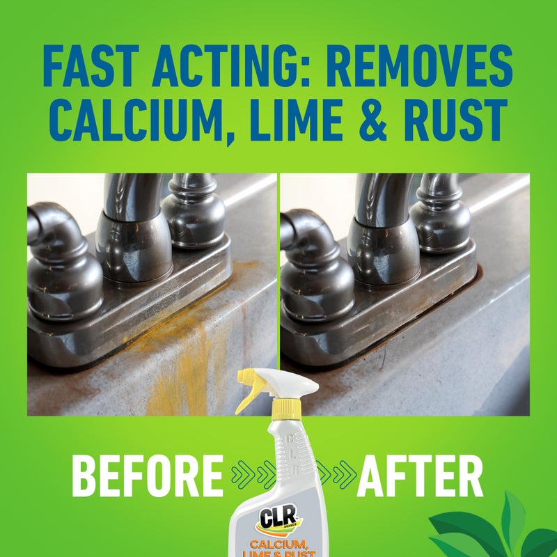 CLR Brands Calcium, Lime & Rust Remover, 26 oz. Spray Bottle, 2 Pack, Blasts Calcium, Dissolves Lime Deposits, Zaps Stubborn Rust Stains and Hard Water Deposits - Image 5