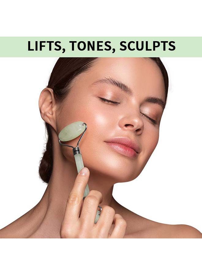 NIBEMINENT Face Massage Rollers Green Jade - Image 2
