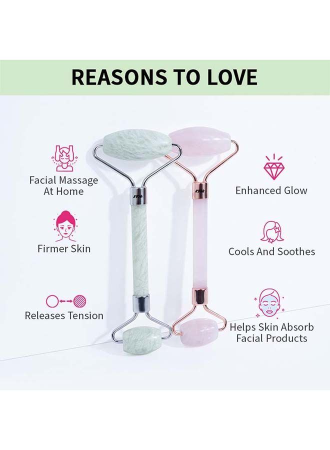 NIBEMINENT Face Massage Rollers Green Jade - Image 4