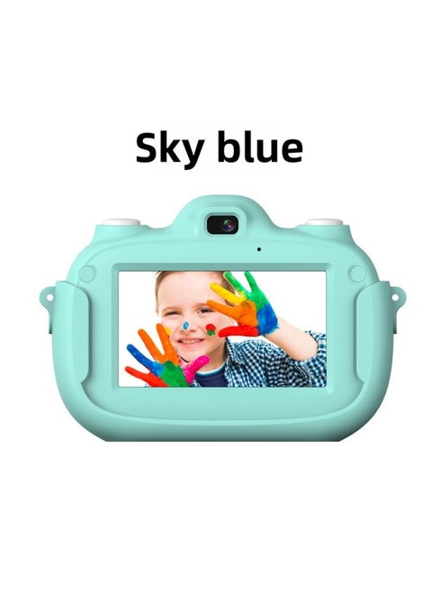 Source Manufacturers Touch Screen Children's Camera 2800W Small SLR Dual Lens Digital Camera-Body Color:A5 Blue (with Silicone Cover And No Memory Card)
