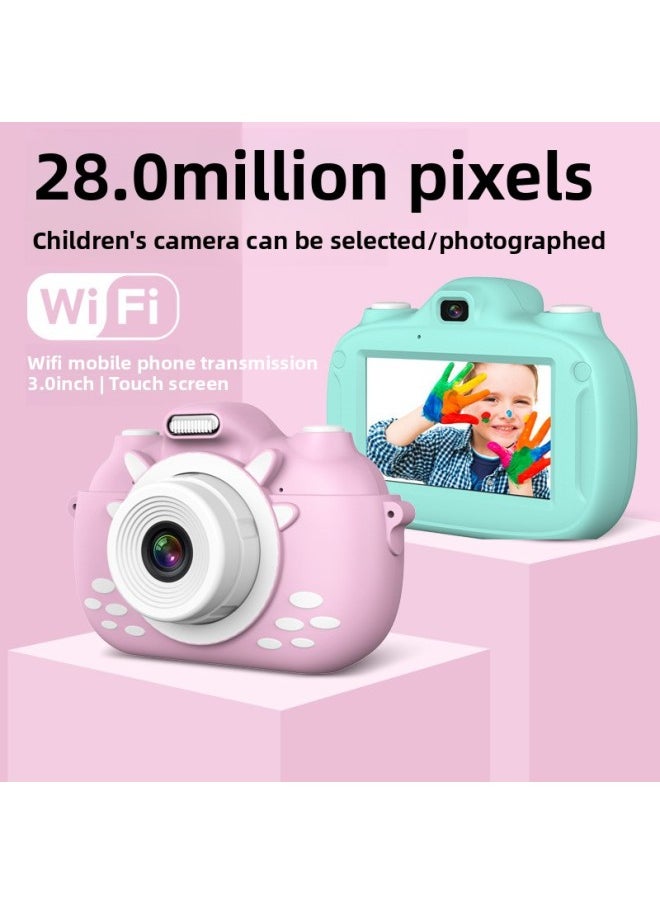 Generic Source Manufacturers Touch Screen Children's Camera 2800W Small SLR Dual Lens Digital Camera-Body Color:A5 Blue (with Silicone Cover And No Memory Card)  - Image 2