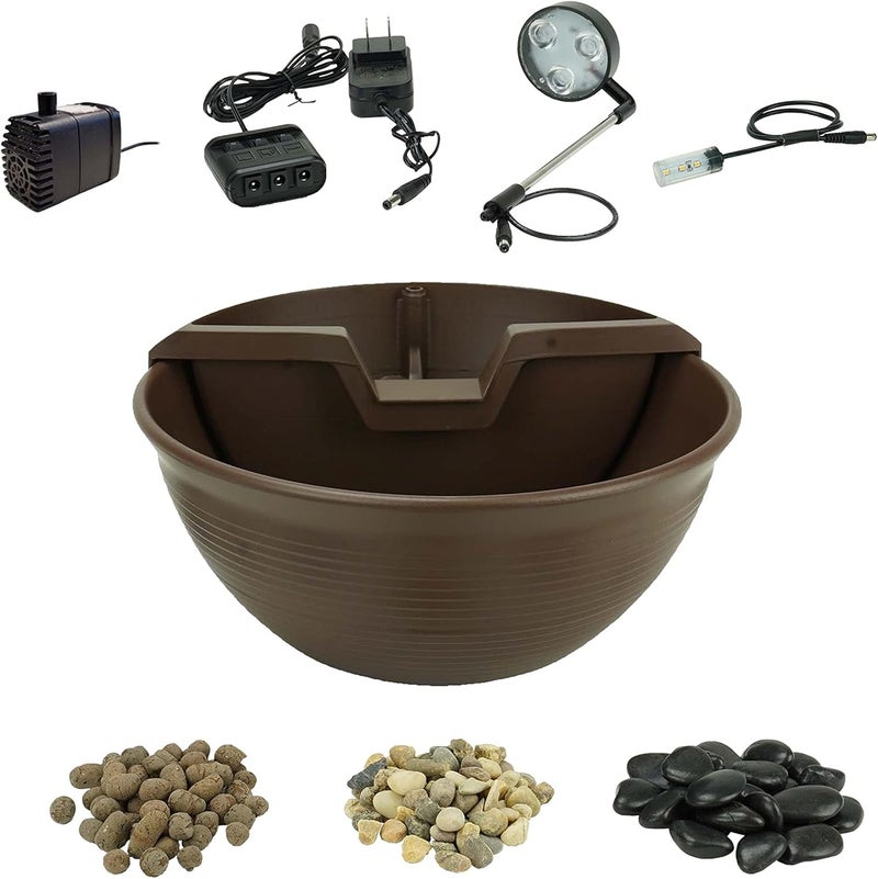 Aquascape Aquascape AquaGarden Tabletop Desktop Fountain Kit with Waterfall Meditation Relaxation Mocha  - Image 4