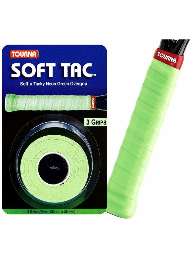 TOURNA Soft Tac Overgrip Wrap, Neon Green - Image 1