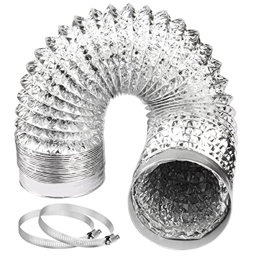 Omont Dryer Vent Hose 4 Inch 5FT Flexible Dryer Ducting Tube Air Duct Aluminum Insulated Flex Hose Kit Indoor Outdoor - Image 1