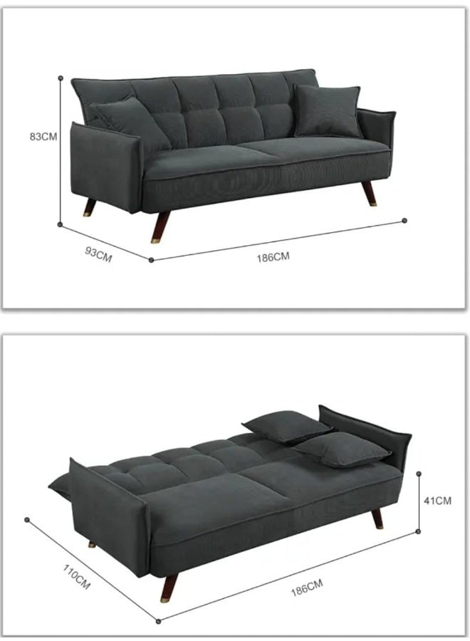 Modern Velvet Sofa Bed - Image 2