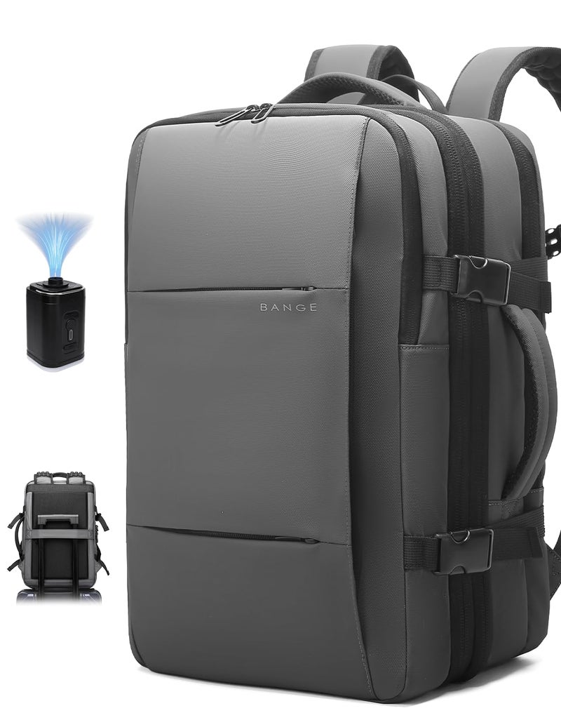 BANGE Backpack with Anti-Theft Vacuum Compression Travel Backpack,Expandable Backpacks with Pump for Airplanes - Image 1