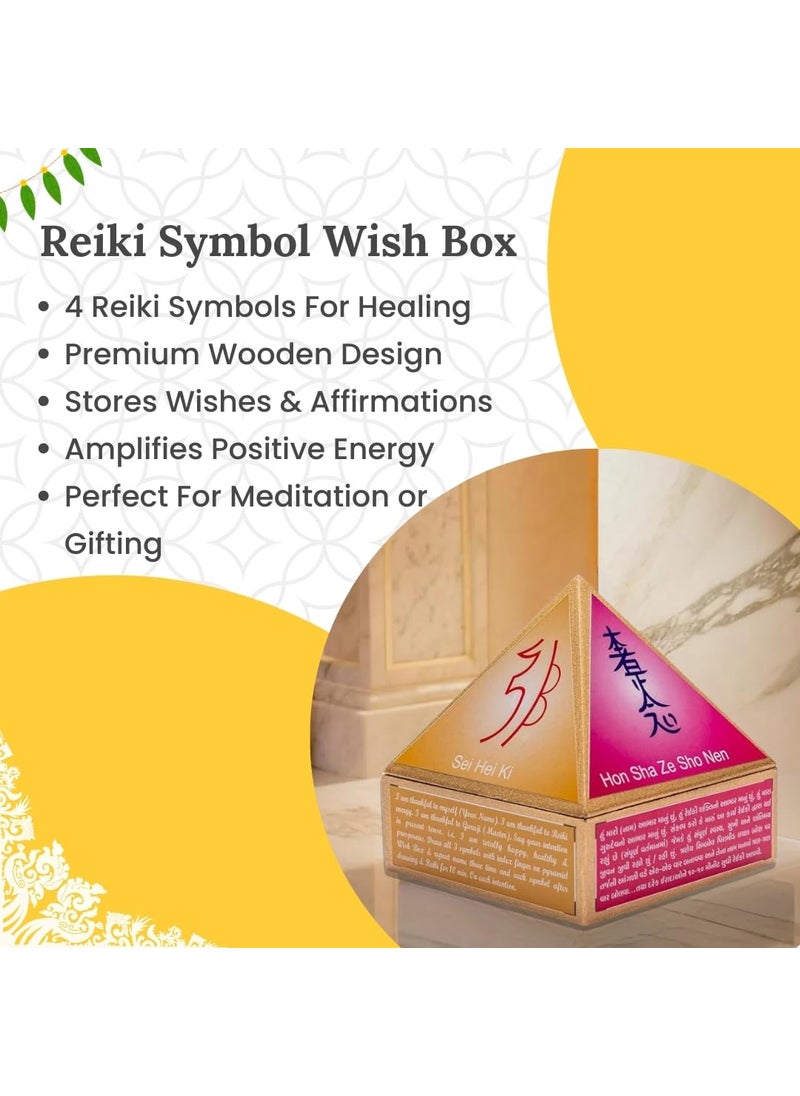 Plus Value Plus Value Feng Shui Vastu Reiki Symbol Wooden Wish Box Cho Ku Rei Cash Box Pyramid Storing Crystals Jewellery Spiritual Gifting Size 4 Inches  - Image 5