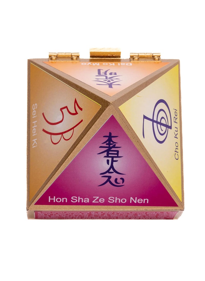 Plus Value Plus Value Feng Shui Vastu Reiki Symbol Wooden Wish Box Cho Ku Rei Cash Box Pyramid Storing Crystals Jewellery Spiritual Gifting Size 4 Inches  - Image 1