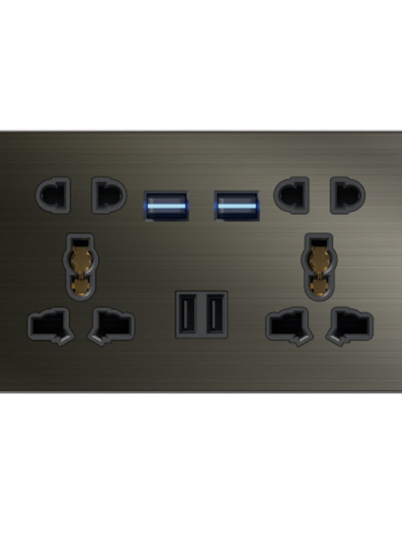 Foreign trade socket (146 type two-position switch with two-position multi-five-hole socket + 2USB) 