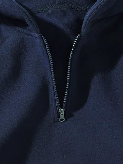 Trillion Half Zipper Hoodies for Men | Sweatshirt for Men Navy Blue - Image 3