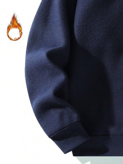 Trillion Half Zipper Hoodies for Men | Sweatshirt for Men Navy Blue - Image 4