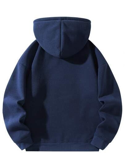 Trillion Half Zipper Hoodies for Men | Sweatshirt for Men Navy Blue - Image 2