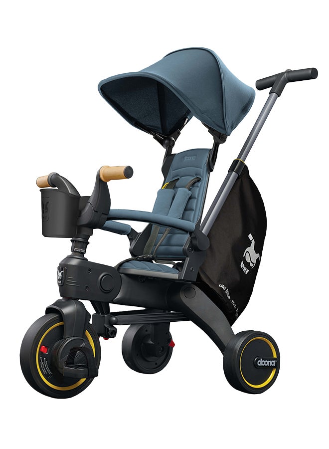 Doona دونا ليكي ترايك S5، دراجة ثلاثية مميزة 5 في 1 للسفر وسكوتر، تصميم قابل للطي بسهولة مع مقبض دفع للوالدين، مظلة شمسية وحقيبة سفر، للأطفال من 10 أشهر إلى 3 سنوات، أزرق محيطي - Image 1