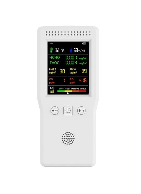 9 in 1 Air Quality Detector LCD Display PM2.5 PM10 HCHO TVOC CO CO2 Temperature and Humidity Multifunctional Air Quality Monitor
