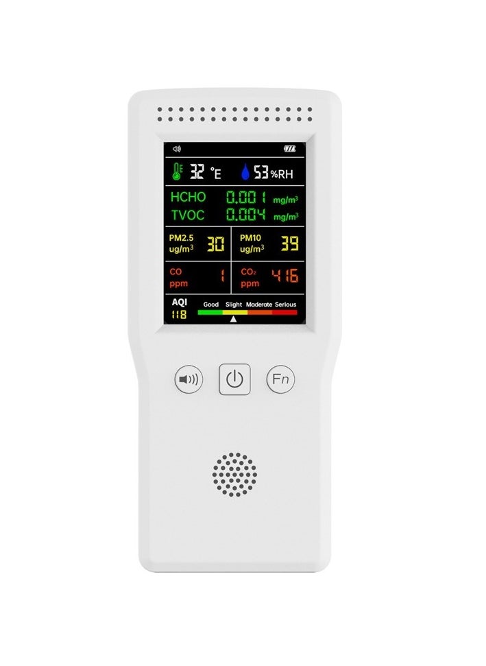 General - 9 in 1 Air Quality Detector LCD Display PM2.5 PM10 HCHO TVOC CO CO2 Temperature and Humidity Multifunctional Air Quality Monitor - Image 1