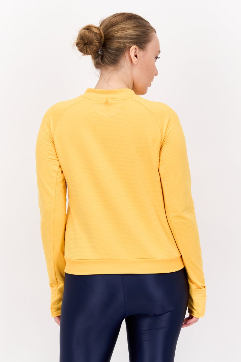 Brooks بلوزة تدريب طويلة الأكمام للنساء، رياضية، صفراء - Image 4