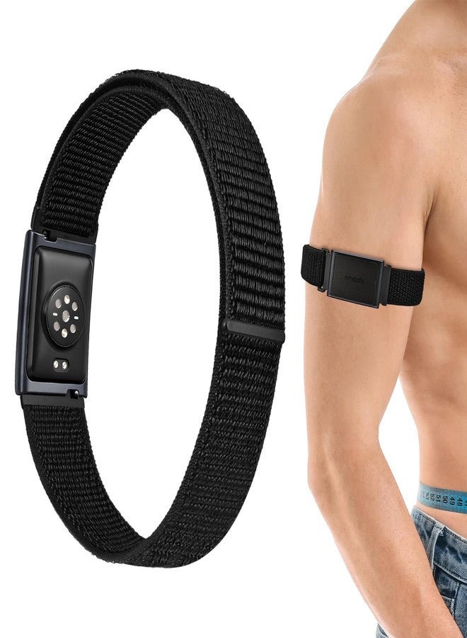 Bolesi Bicep Arm bands Compatible with Amazfit Helio Fitness Tracker,22mm Soft Breathable Lightweight Nylon Adjustable Hook and Loop Replacement Sports Ankle 40cm Straps for Women Men Accessory - Image 1