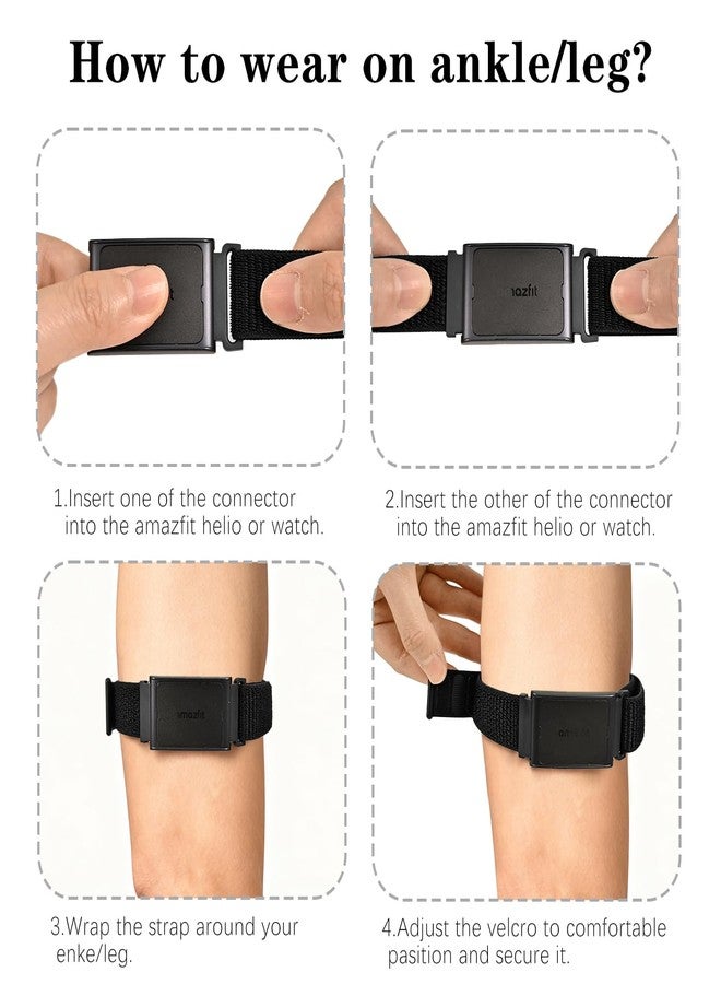 Bolesi Bicep Arm bands Compatible with Amazfit Helio Fitness Tracker,22mm Soft Breathable Lightweight Nylon Adjustable Hook and Loop Replacement Sports Ankle 40cm Straps for Women Men Accessory - Image 4