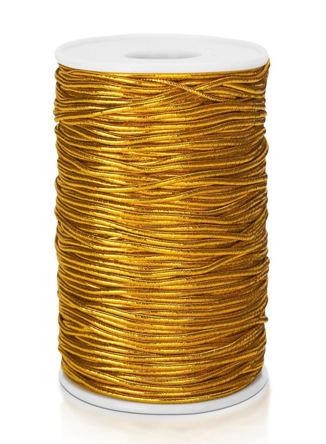 KINGLAKE Gold Elastic Cord, 110 Yards x 1MM Metallic Stretch Cord Ribbon for Bracelets, Gift Wrapping, Crafts, Ornaments Hanging, Jewelry Making, Decorations - Image 1