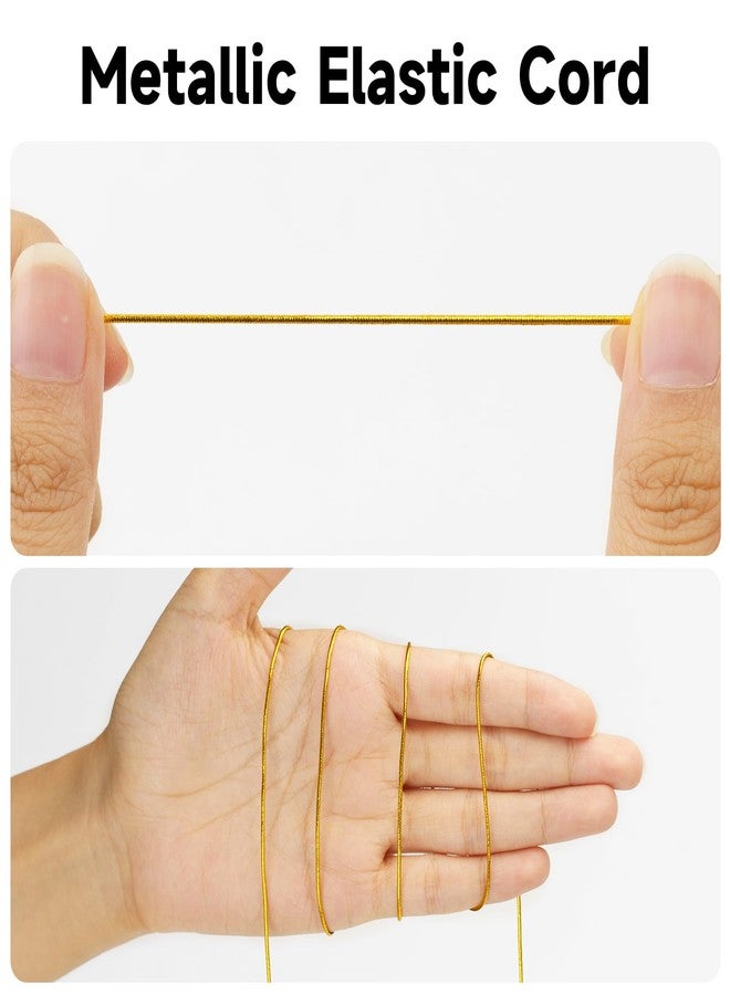 KINGLAKE Gold Elastic Cord, 110 Yards x 1MM Metallic Stretch Cord Ribbon for Bracelets, Gift Wrapping, Crafts, Ornaments Hanging, Jewelry Making, Decorations - Image 3