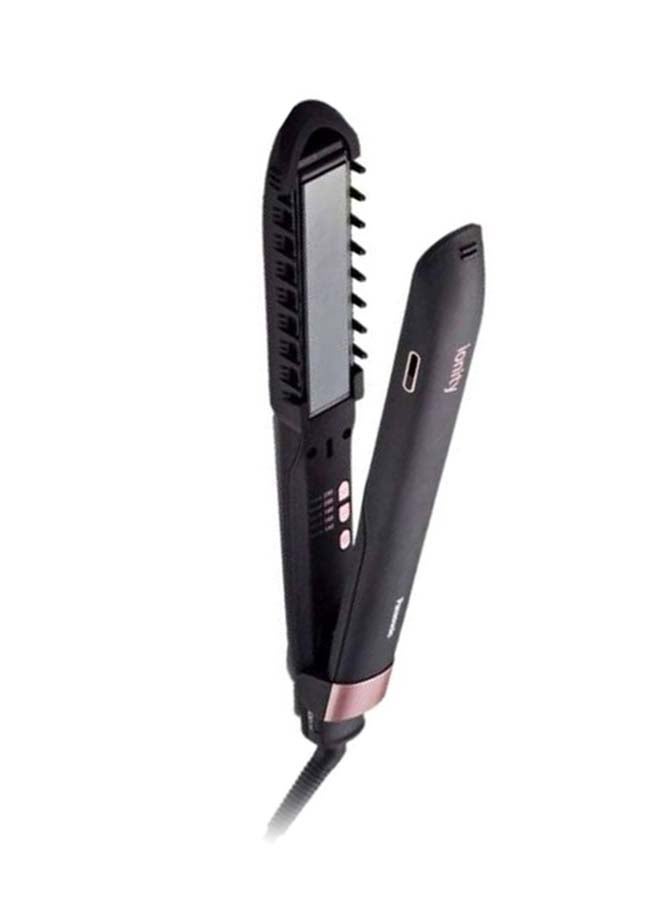 Panasonic Hair Straightener Ionity Curl Volumize Keratin Coconut Oil Infused Ceramic Plates, One Size, 5 Heat Settings, Eh-Hv70 Black/Rose Gold 32 x 310 x 45ml - Image 1