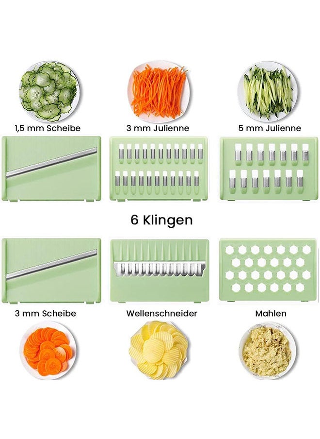Arabest Vegetable Chopper, Vegetable Cutter Food Slicer Dicer, 6 Interchangeable Blades Set Veggie Slicer Manual Slicer Kitchen for Garlic, Cabbage, Carrot, Potato, Tomato, Fruit, Salad Green  - Image 2