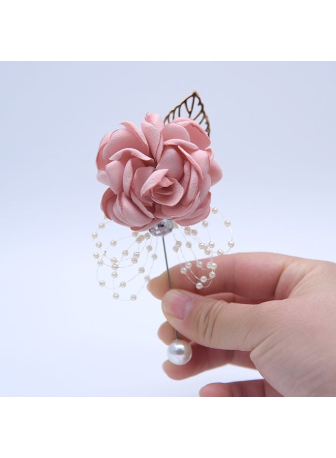 Wrist Flower and Corsage Rose Wrist Wedding Bridal Wrist Corsage Men Boutonniere Hand Flowers for Wedding Prom Party - Image 5